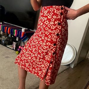 Madewell Floral Midi Skirt